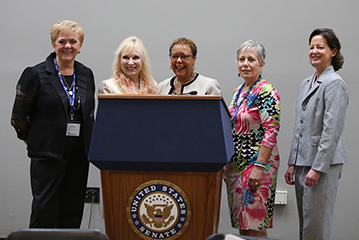 Participants in Day on the Hill join Sharon Robinson during Washington Week 