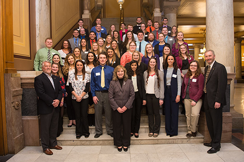 Students at the inaugural IACTE Day at the Statehouse
