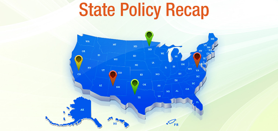 state policy recap banner with image of map of u.s.