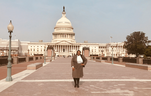 Azaria Cunningham in front of the US Capital.