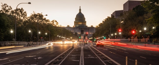 Early morning traffic near the U.S. Capital