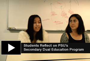 PSU students reflecting on their experience
