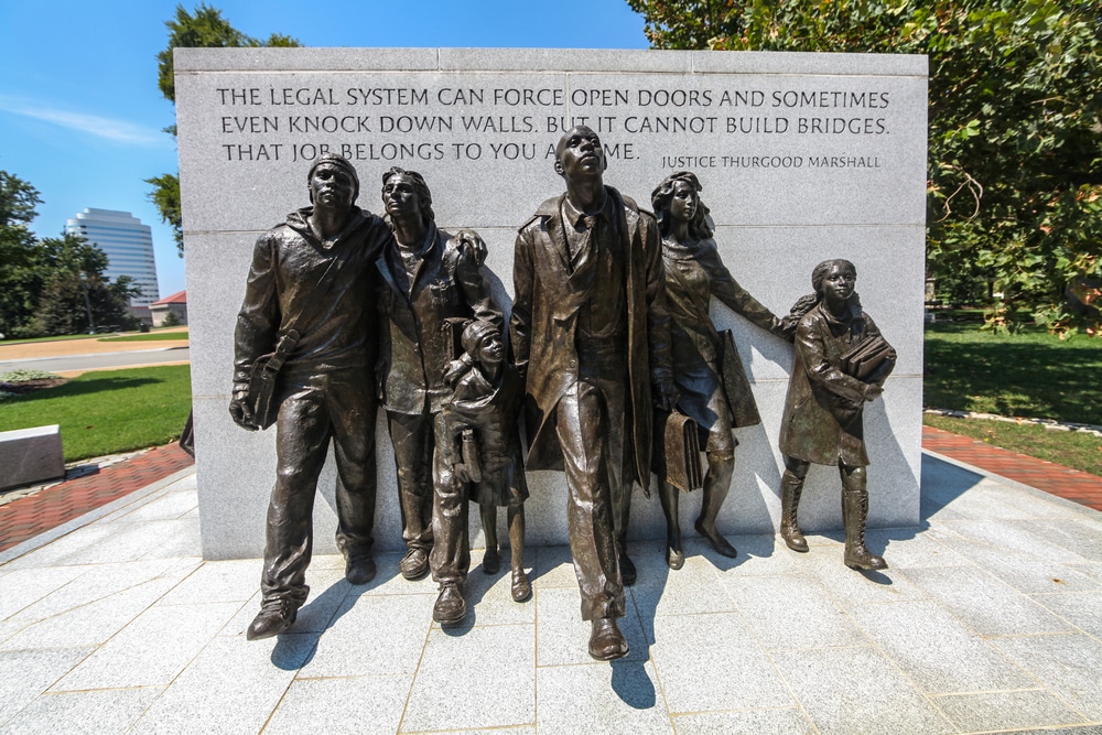 Monument in Richmond, Virginia commemorating protests which helped bring about school desegregation