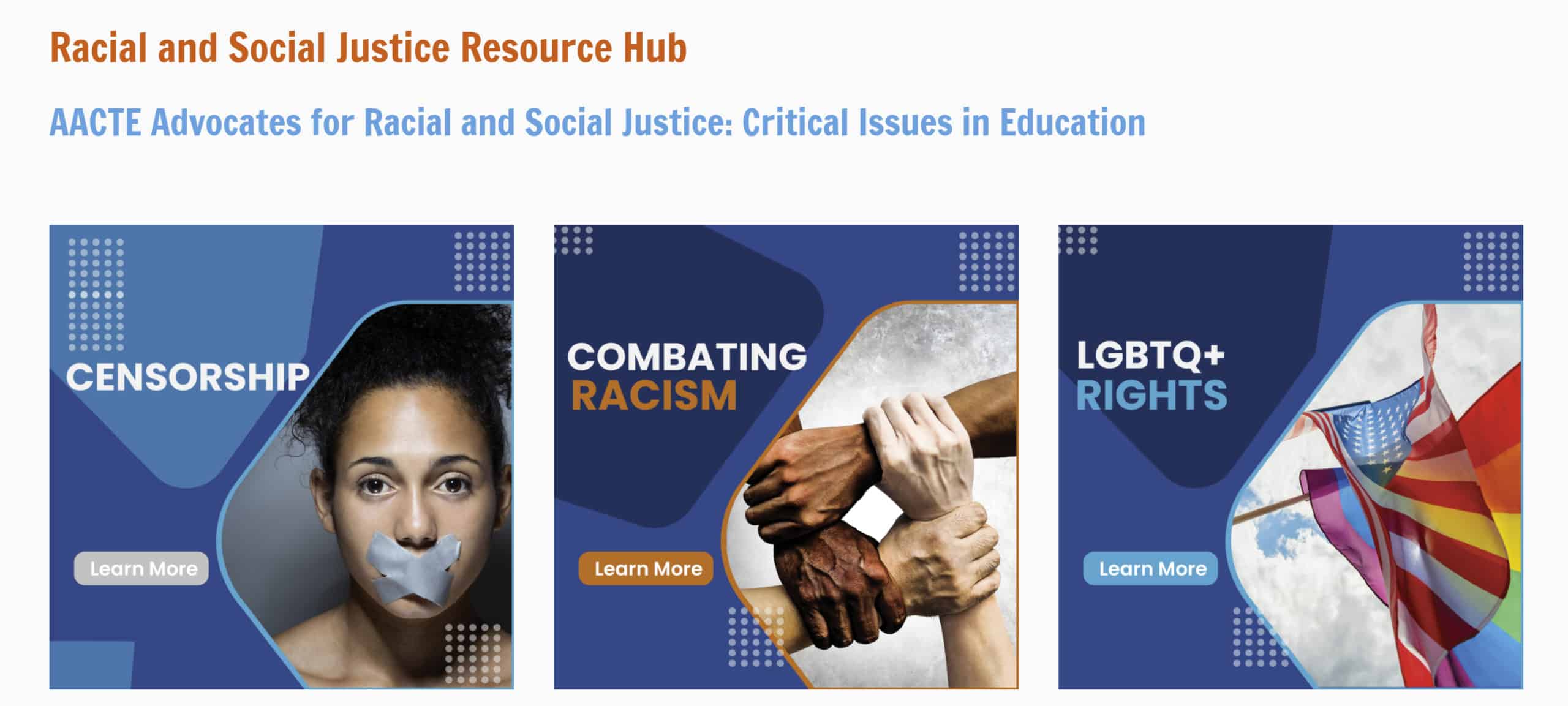 AACTE Social and Racial Justice Hub screenshot